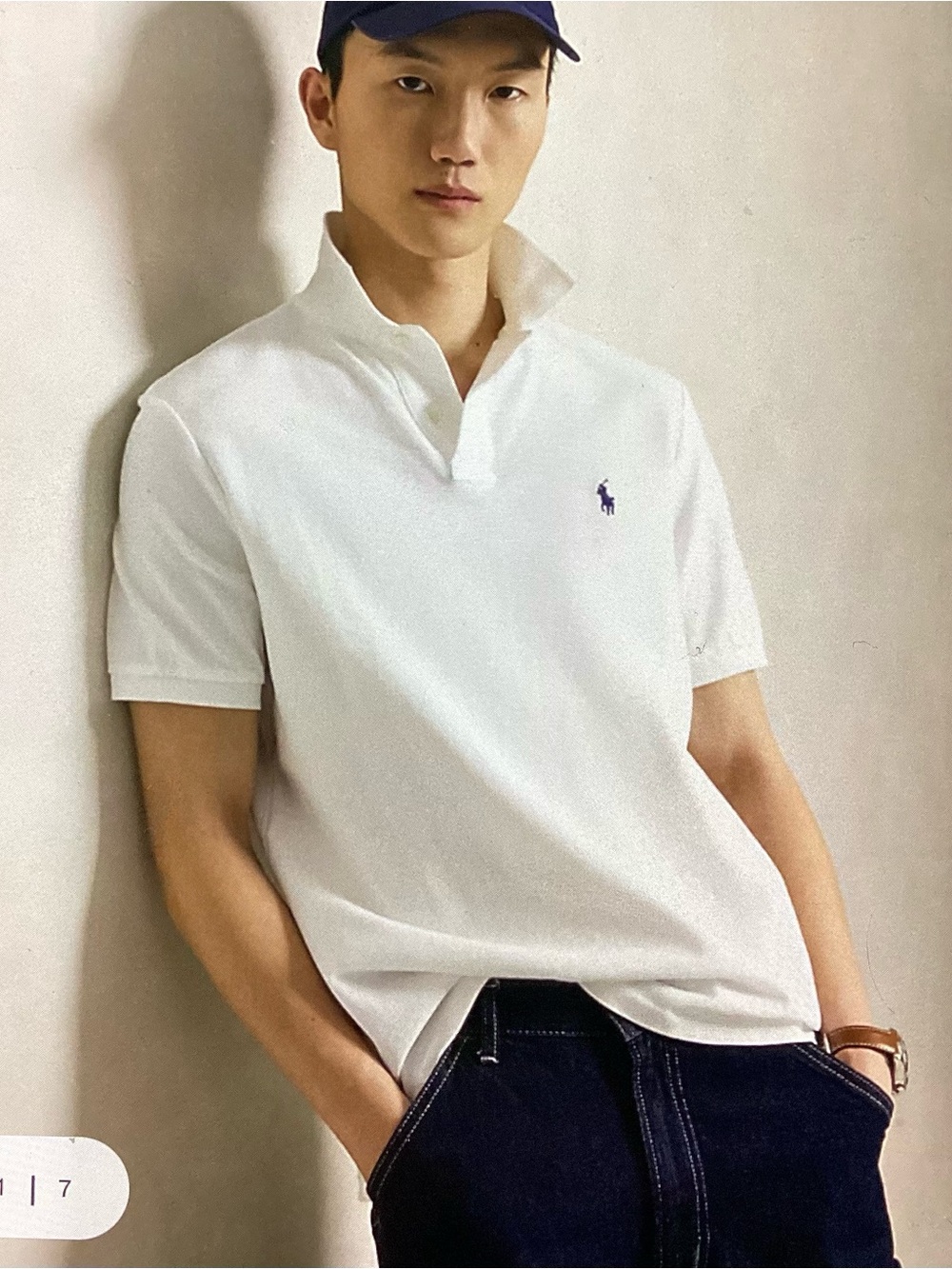 Iconic White Short-Sleeve mesh Polo Shirt with Embroidered Logo